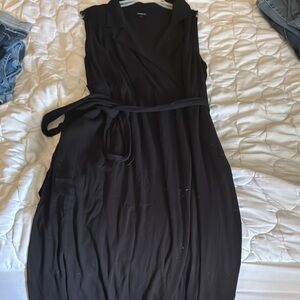 TORRID altered Elegant Black linen Wrap Dress